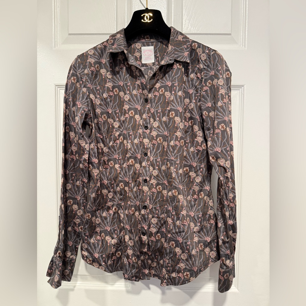 Brooks Brothers Cherry Blossom Floral Button Up Shirt Like Liberty London Size 6